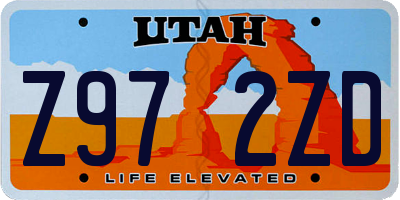 UT license plate Z972ZD