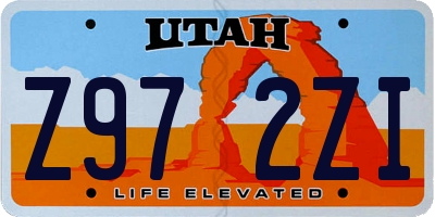 UT license plate Z972ZI