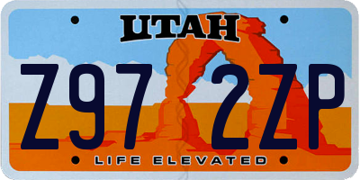 UT license plate Z972ZP