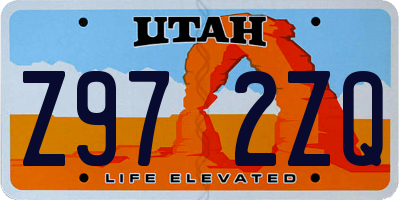 UT license plate Z972ZQ