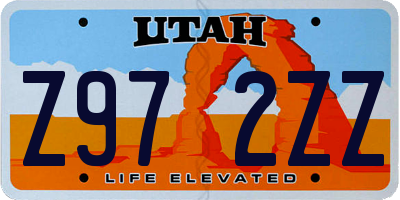 UT license plate Z972ZZ