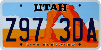 UT license plate Z973DA