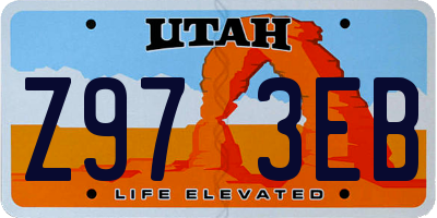UT license plate Z973EB