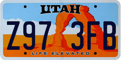 UT license plate Z973FB