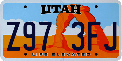 UT license plate Z973FJ