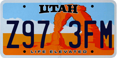 UT license plate Z973FM