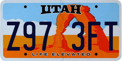 UT license plate Z973FT