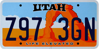 UT license plate Z973GN