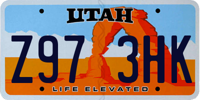 UT license plate Z973HK