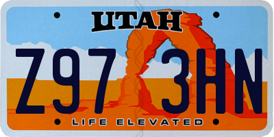 UT license plate Z973HN