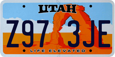 UT license plate Z973JE