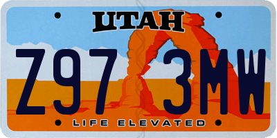 UT license plate Z973MW