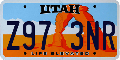 UT license plate Z973NR