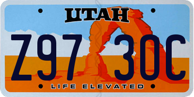 UT license plate Z973OC