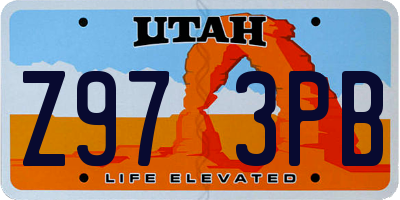 UT license plate Z973PB