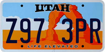 UT license plate Z973PR