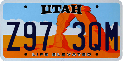 UT license plate Z973QM