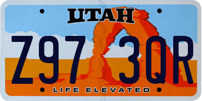 UT license plate Z973QR