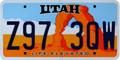 UT license plate Z973QW