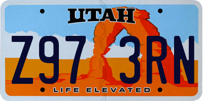 UT license plate Z973RN