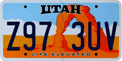 UT license plate Z973UV