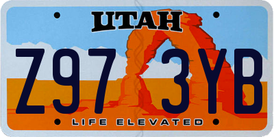 UT license plate Z973YB