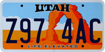UT license plate Z974AC