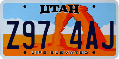 UT license plate Z974AJ