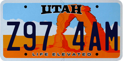 UT license plate Z974AM