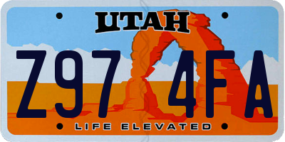 UT license plate Z974FA