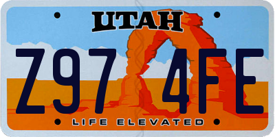 UT license plate Z974FE