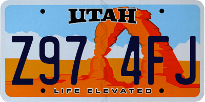 UT license plate Z974FJ