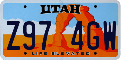 UT license plate Z974GW