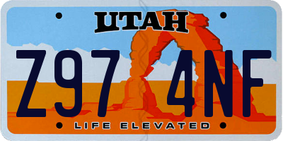 UT license plate Z974NF