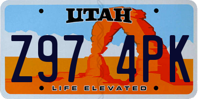 UT license plate Z974PK