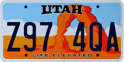 UT license plate Z974QA
