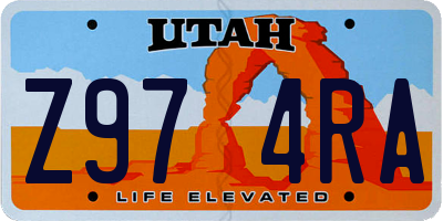 UT license plate Z974RA
