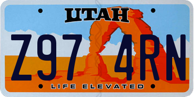 UT license plate Z974RN