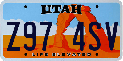 UT license plate Z974SV