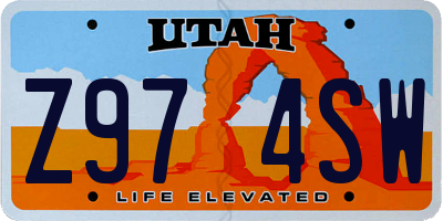 UT license plate Z974SW