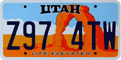UT license plate Z974TW