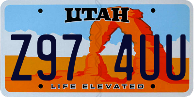 UT license plate Z974UU