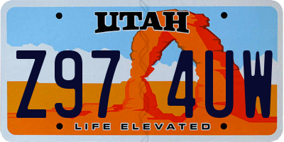 UT license plate Z974UW