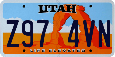 UT license plate Z974VN