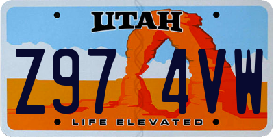 UT license plate Z974VW