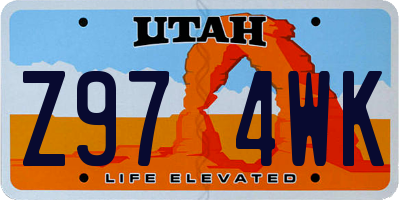 UT license plate Z974WK