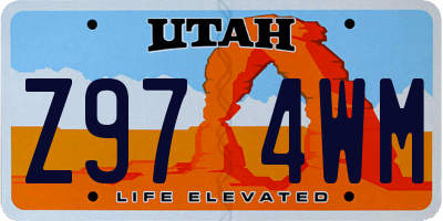 UT license plate Z974WM