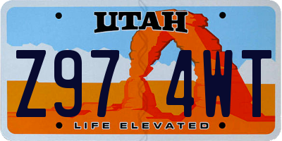 UT license plate Z974WT
