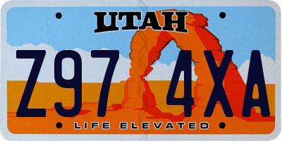UT license plate Z974XA