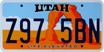 UT license plate Z975BN
